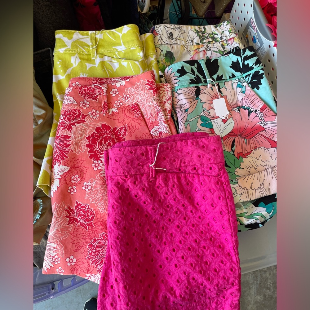 Floral and Eyelet colorful shorts BUNDLE size 8 -new, but washed once each